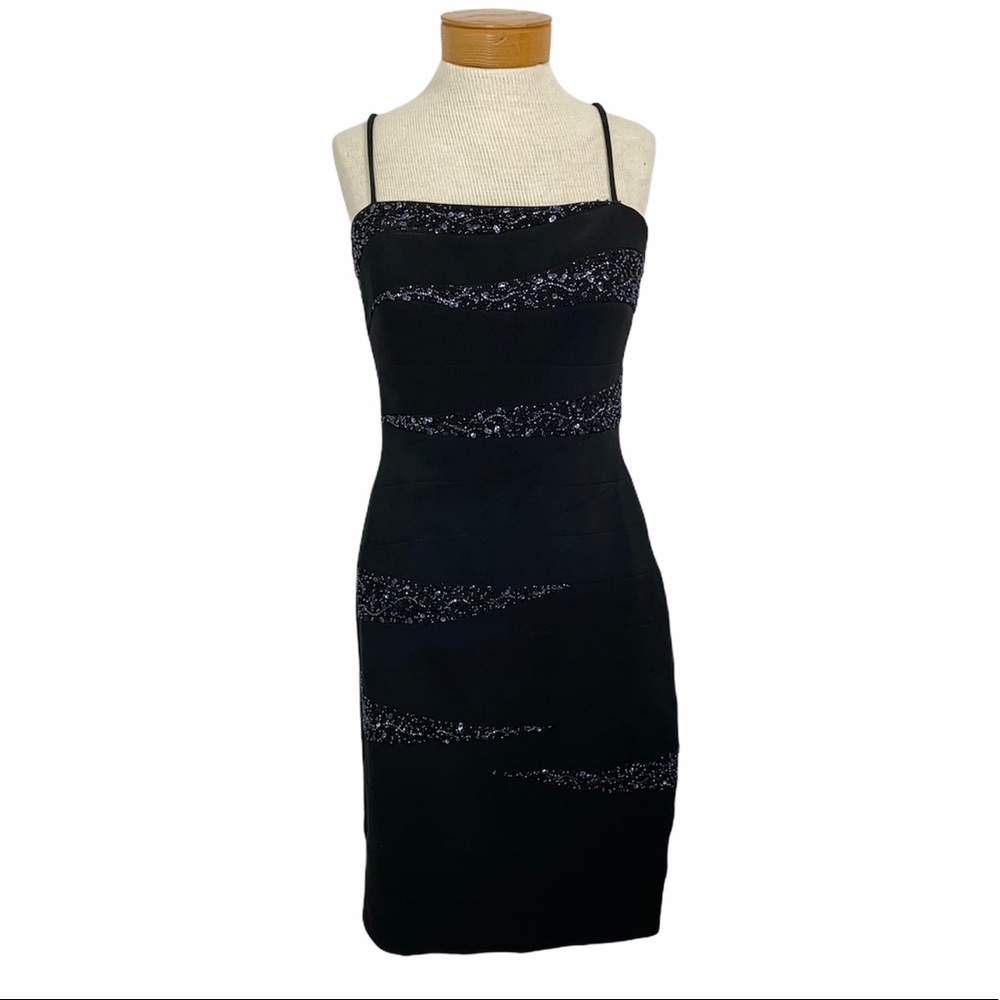 Alex & Eve 10 Spaghetti Strap Sequin Dress Evening Wear Cocktail Party